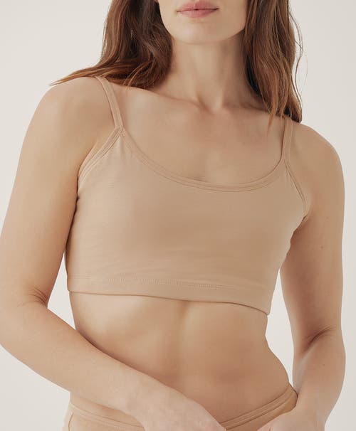 Pact Organic Cotton Everyday Strappy Scoop Bralette In Brown