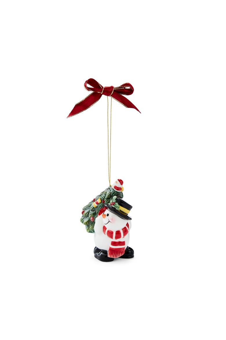 Christmas Tree Snowman Carrying Tree Ornament, Alternate, color, Multi
