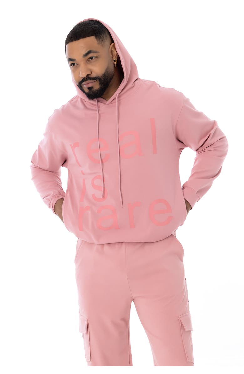 Dai Moda Real is Rare Jersey Hoodie, Main, color, Pink