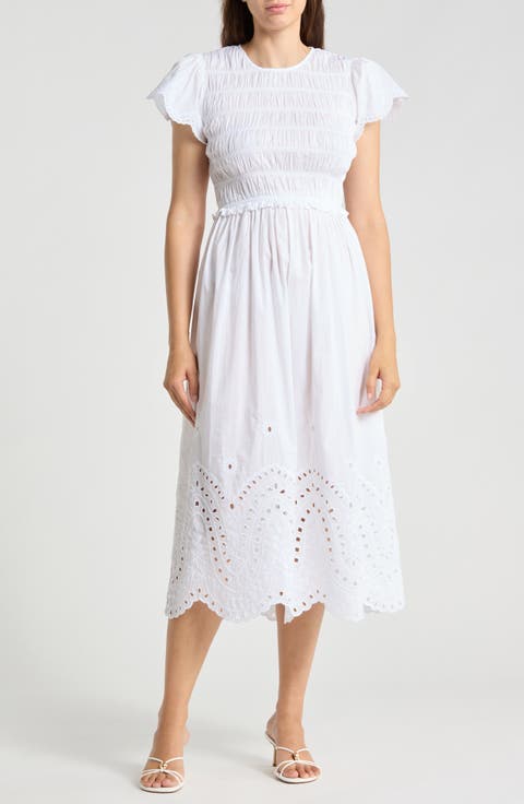 Somerset Smocked Cotton Midi Dress