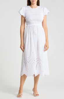 Somerset Smocked Cotton Midi Dress