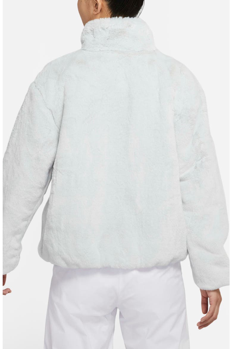 Sportswear Faux Fur Swoosh Jacket, Alternate, color, PHOTON DUST/ CASHMERE