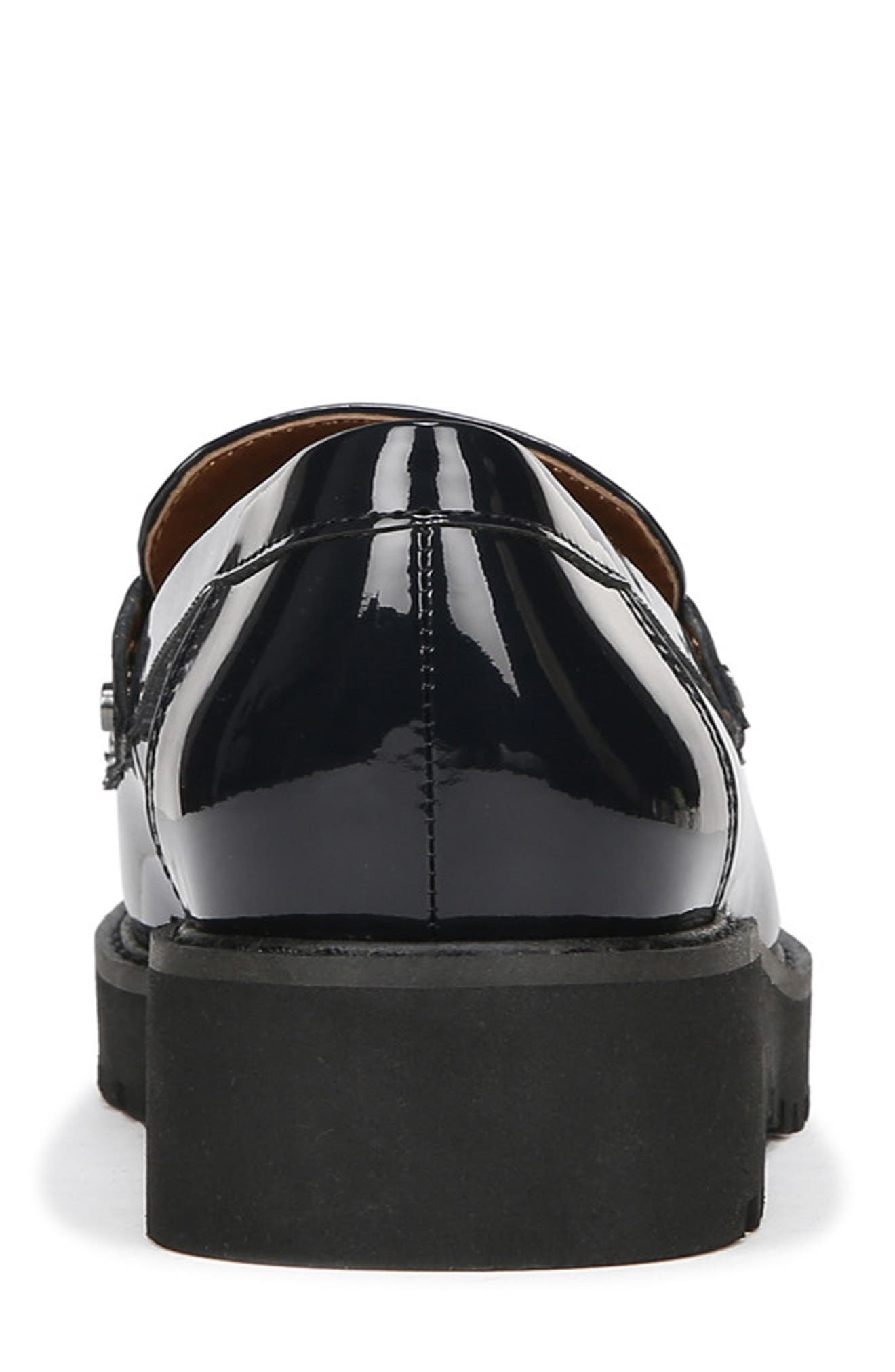 Franco Sarto Cassandra Patent Lug Sole Penny Loafer, Alternate, color, Navy