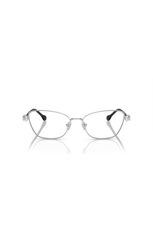 Swarovski 53mm Rectangle Optical Glasses In Metallic