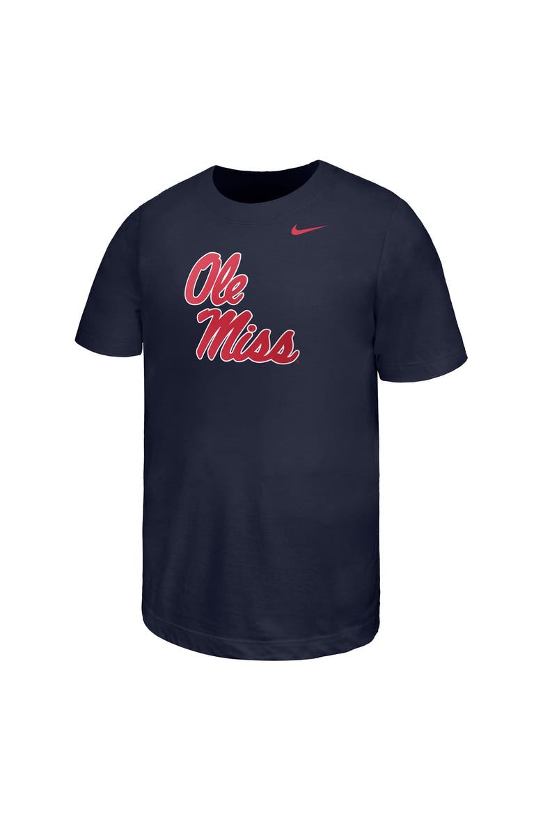 Youth Nike Navy Ole Miss Rebels Logo T-Shirt, Alternate, color, Navy