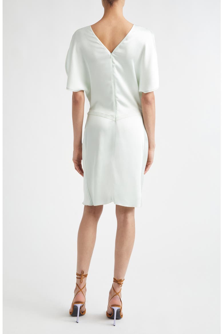Ruched Waist Crepe Back Satin Minidress, Alternate, color, ALOE