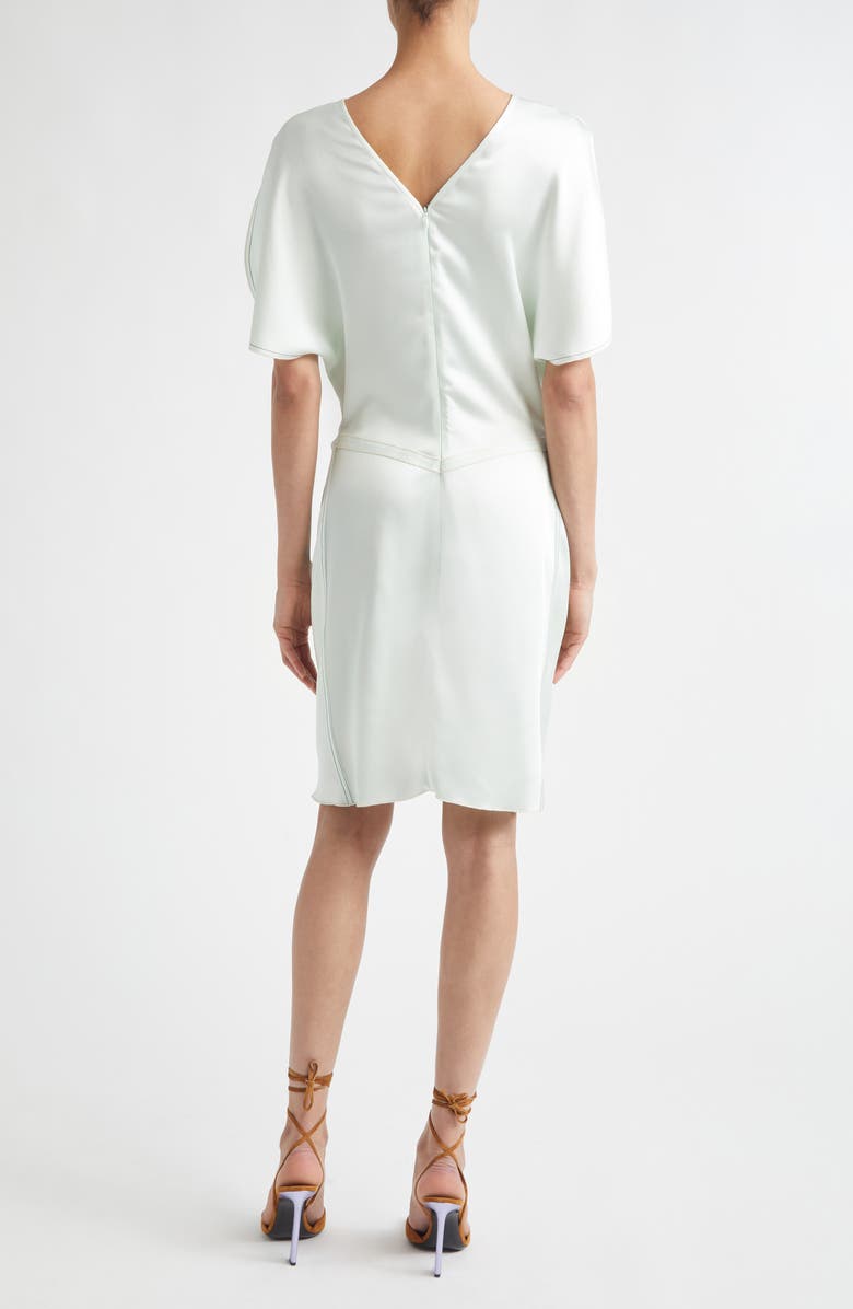 Victoria Beckham Ruched Waist Crepe Back Satin Minidress, Alternate, color, Aloe