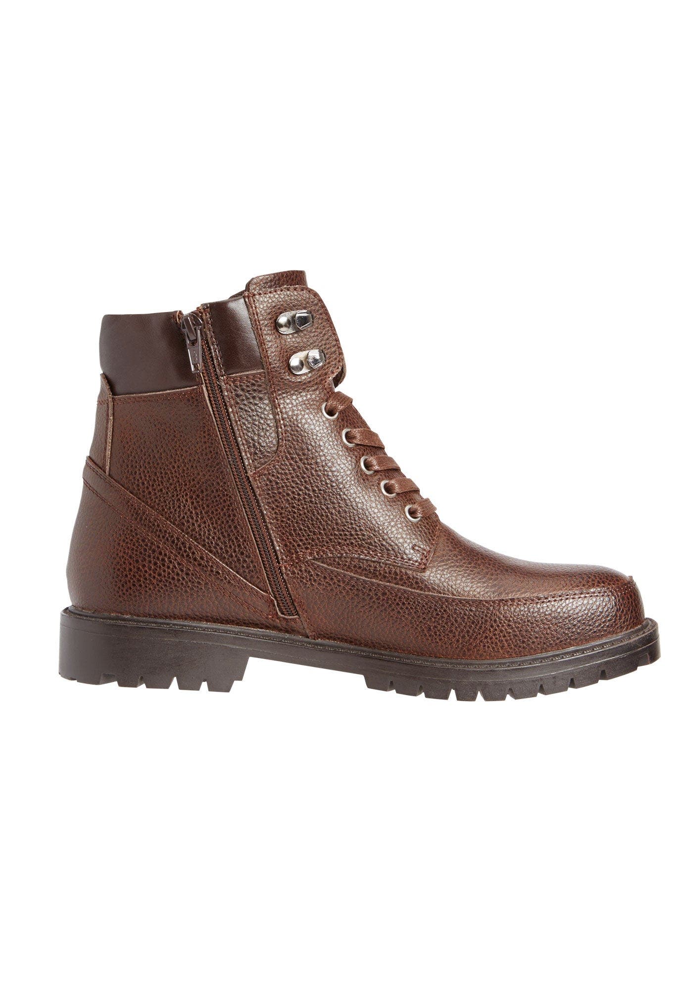 KingSize Zip-Up Work Boots, Alternate, color, Dark Brown