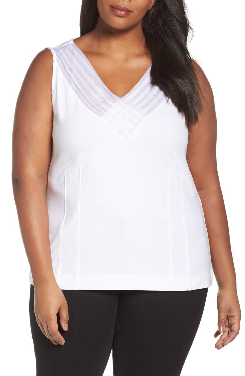 NIC+ZOE 'Sweet Pleat' Sleeveless Top, Main, color, 