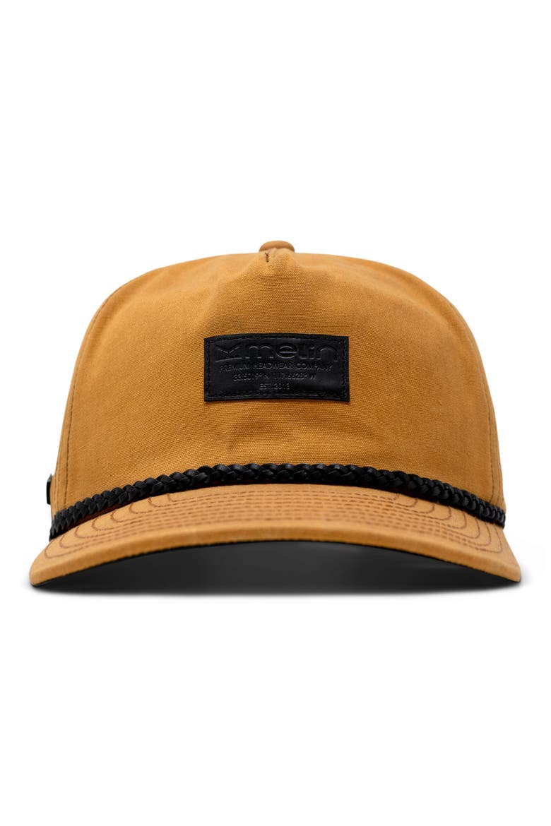 Coronado Brick Thermal Unstructured Wax'd Strapback Hat, Alternate, color, BRITISH KHAKI