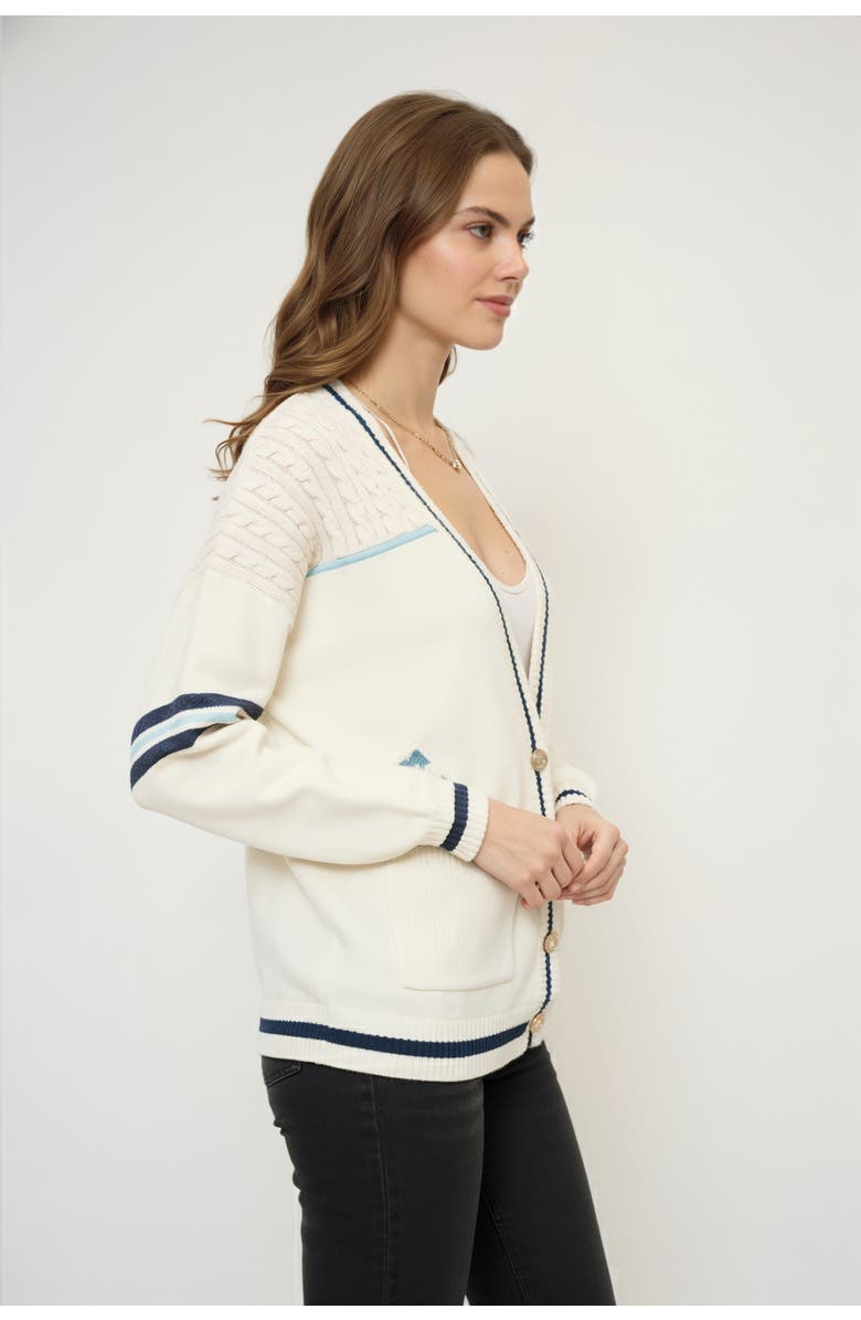Central Park West Heart Patchwork Cardi, Alternate, color, Patchwork