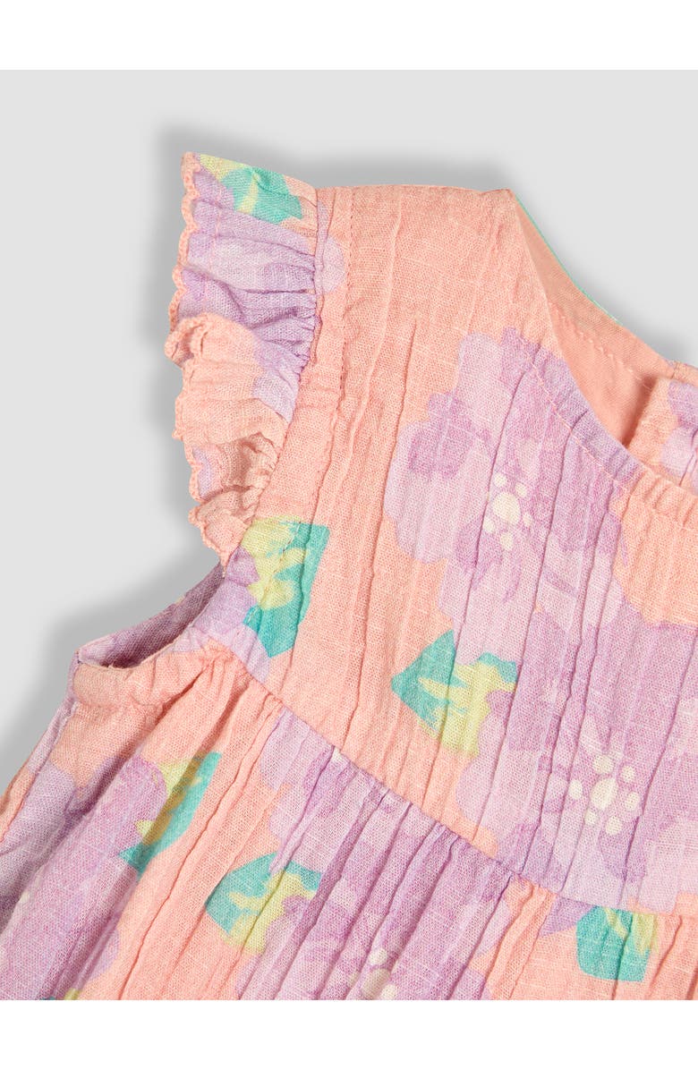 JOJO MAMAN BEBE Tropical Floral Cotton Romper & Headband Set, Alternate, color, Coral