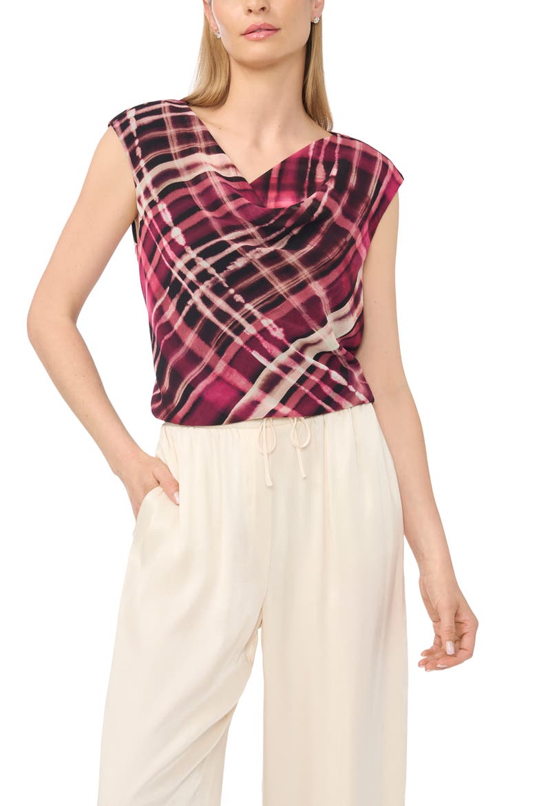 Cowl Neck Sleeveless Top, Main, color, MAGENTA PURPLE
