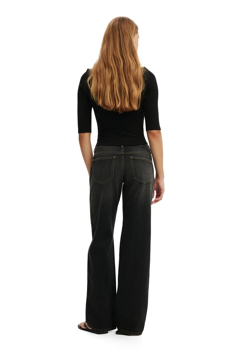 Low Rise Straight Leg Jeans, Alternate, color, DRIFT BLACK