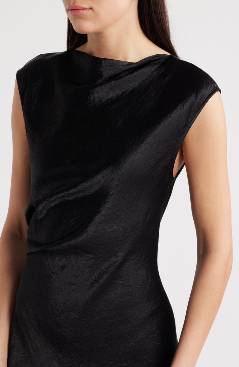 & Other Stories Cap Sleeve Satin Midi Dress, Alternate, color,