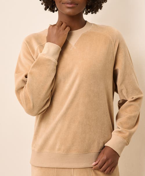 Pact Pure Velour Crew Sweatshirt In Neutral