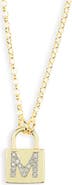 MESHMERISE Diamond Padlock Initial Pendant Necklace - 0.12ct.