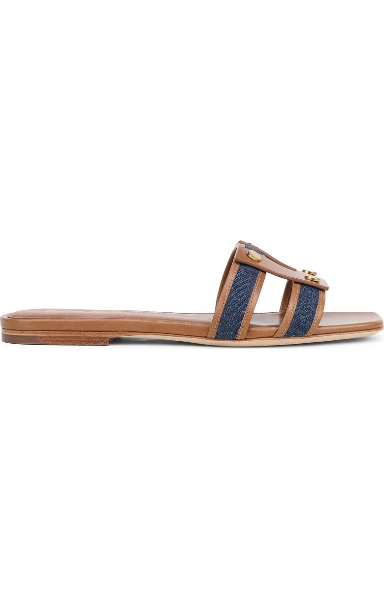 Veronica Beard Via Mixed Media Slide Sandal, Alternate, color, Honey/ Navy