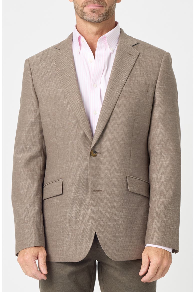 Herringbone Slim Fit Sport Coat, Main, color, COFFEE