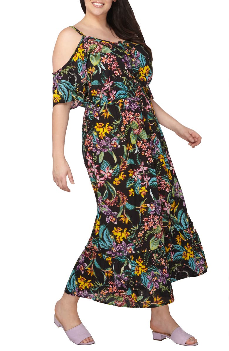 DOROTHY PERKINS Off the Shoulder Maxi Dress, Alternate, color, 