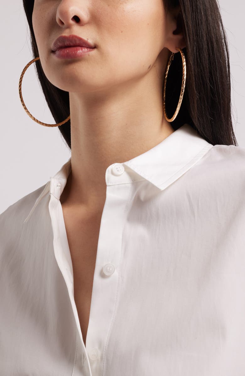 Nordstrom Textured Hoop Earrings, Alternate, color, Gold