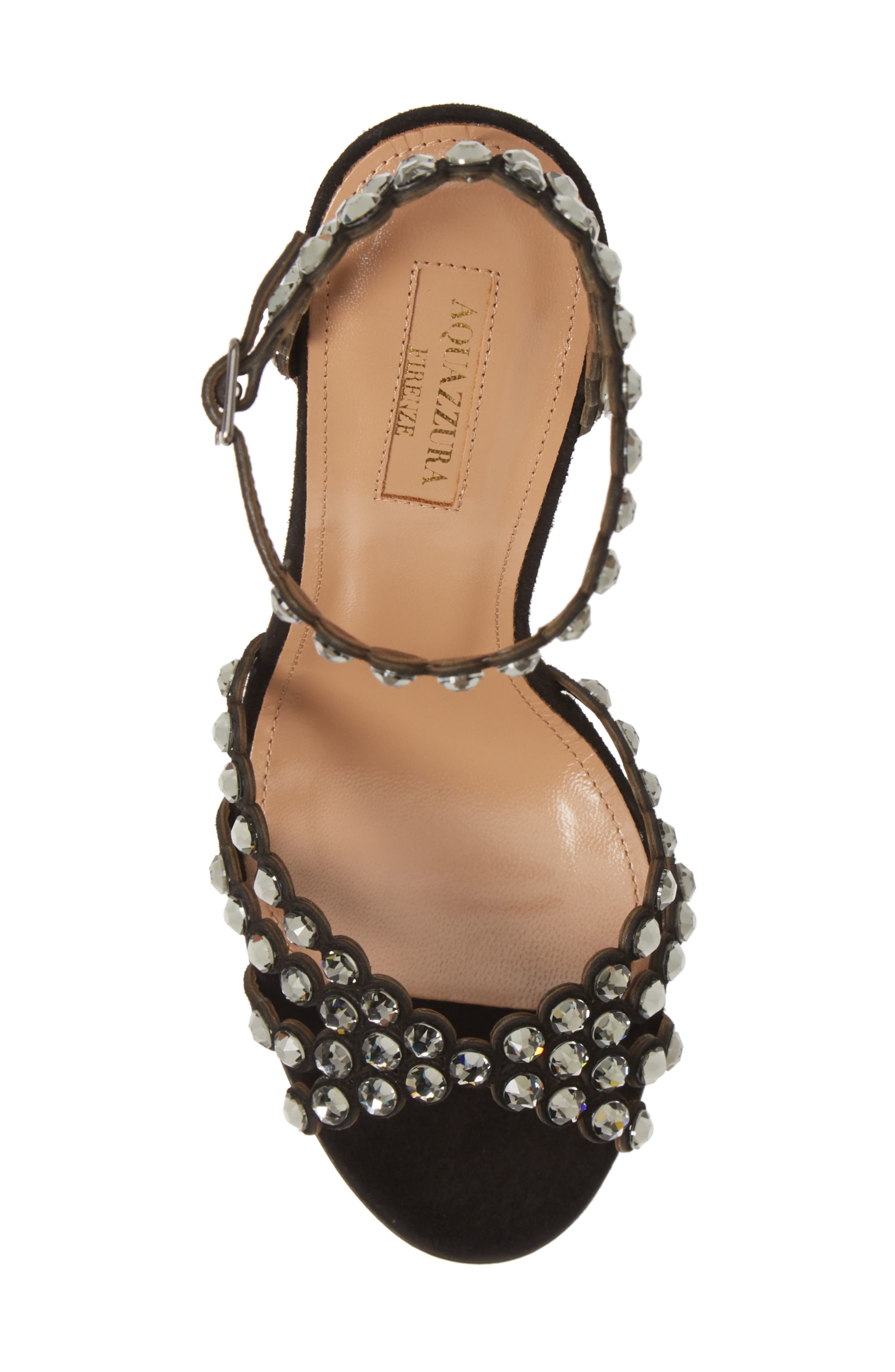 Aquazzura Crystal Tequila Ankle Strap Sandal, Alternate, color, 