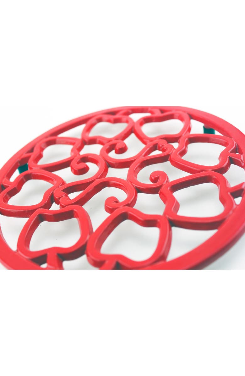BergHOFF Cook N' Co 9" Cast Iron Apple Trivet, Alternate, color, Red