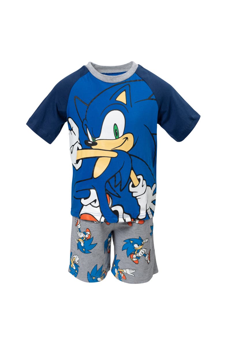 SEGA Sonic the Hedgehog T-Shirt & French Terry Shorts Set, Alternate, color, Blue/Gray