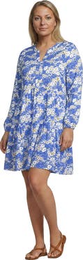 Lands' End Cotton Jersey Tiered Mini Dress