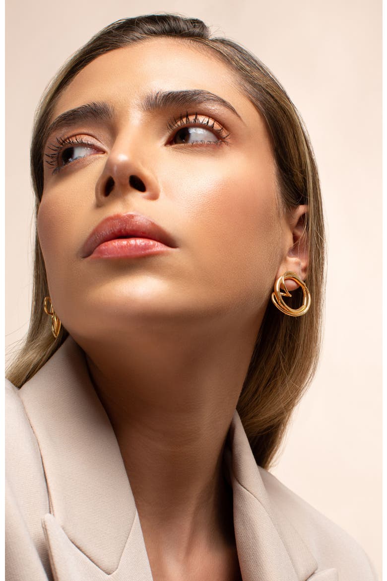 Cher  studs earrings, Alternate, color, GOLD PLATE