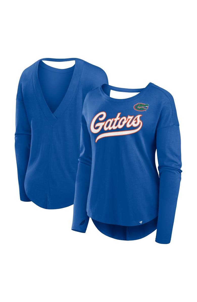 FANATICS Women's Fanatics Royal Florida Gators Training Camp Core Long Sleeve V-Neck Fashion T-Shirt, Alternate, color, Royal