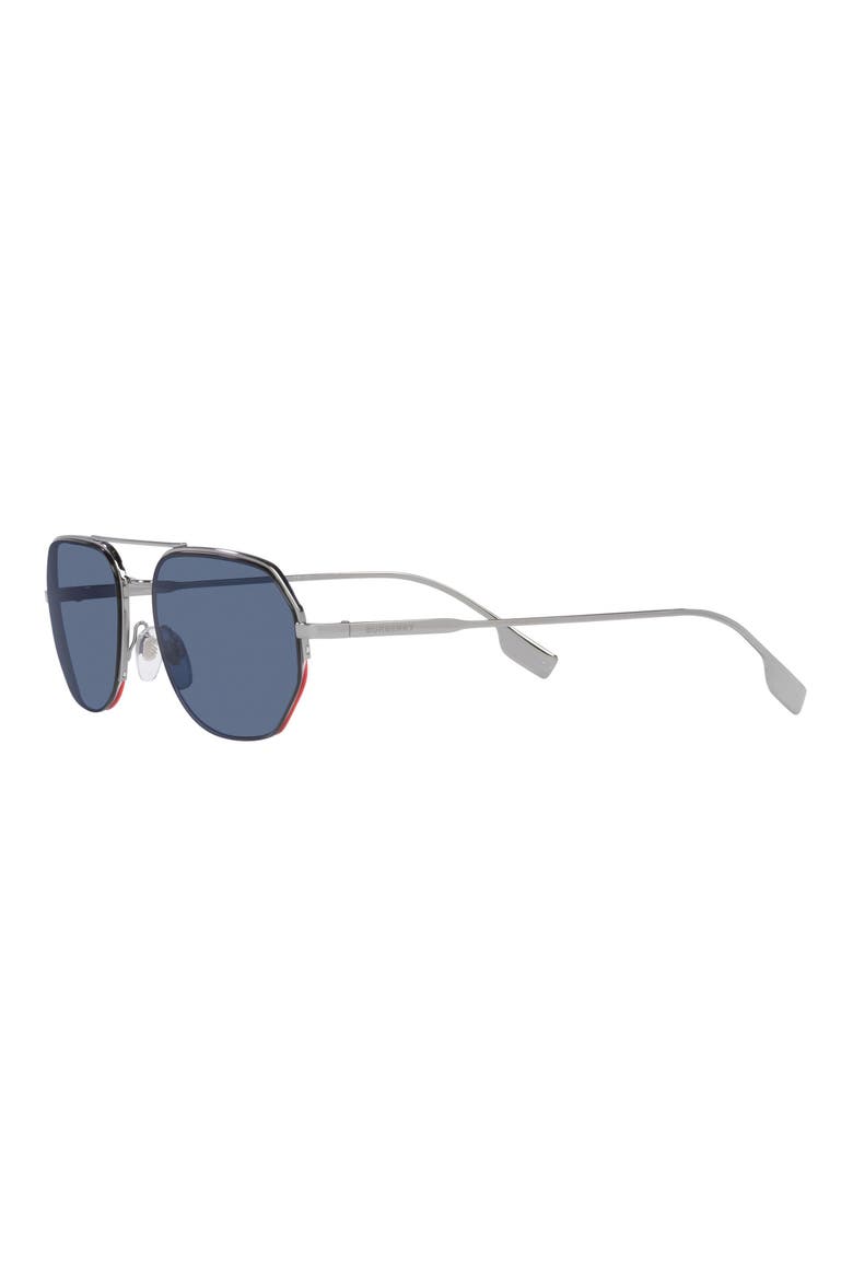 57mm Aviator Sunglasses, Alternate, color, GUNMETAL