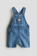 H&M Embroidery-detail Denim Dungaree Shorts