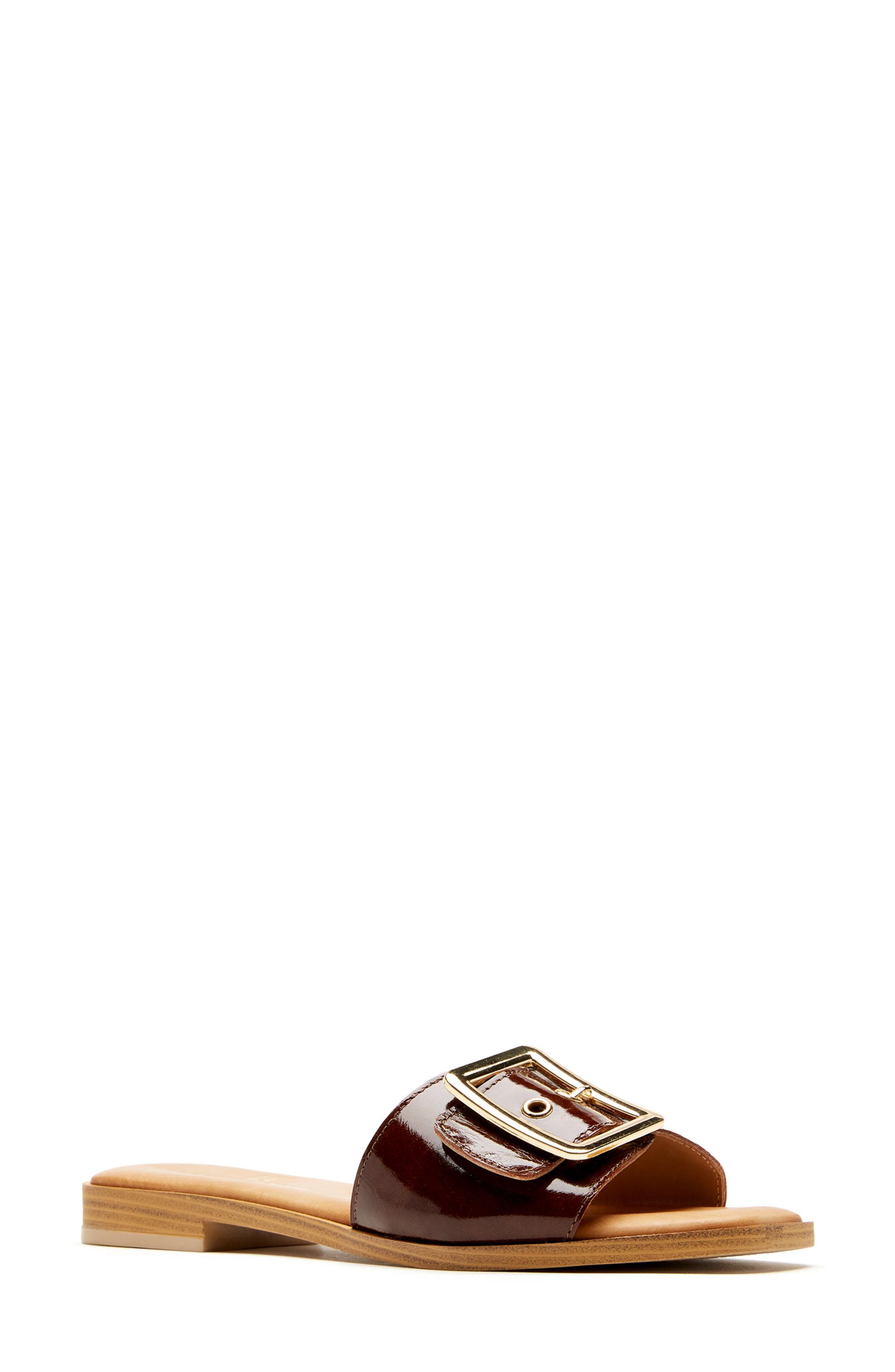 La Canadienne Stefan Waterproof Slide Sandal, Main, color, Brown Crushed