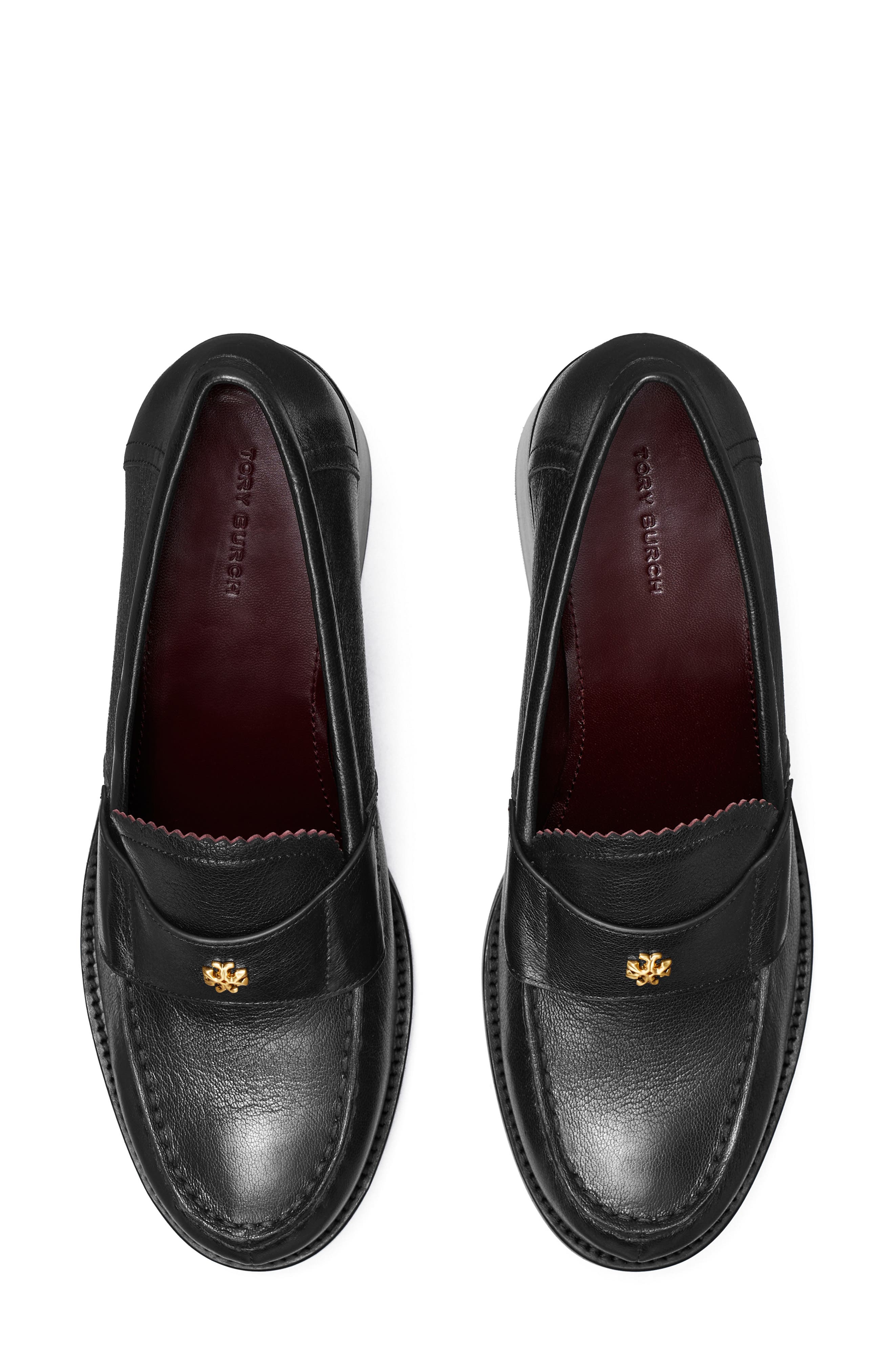 Tory Burch Double T Logo Loafer Pump, Alternate, color, Perfect Black