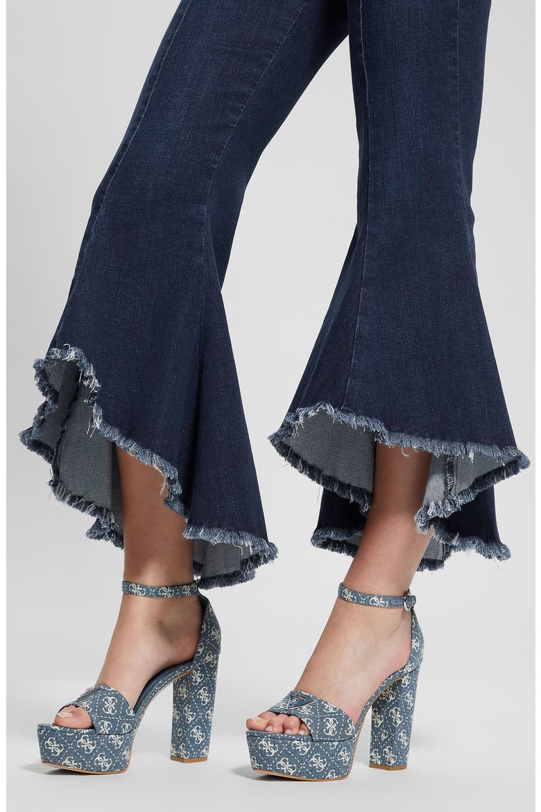 Sofia 1981 Frayed Ankle Flare Jeans, Alternate, color, BLUE