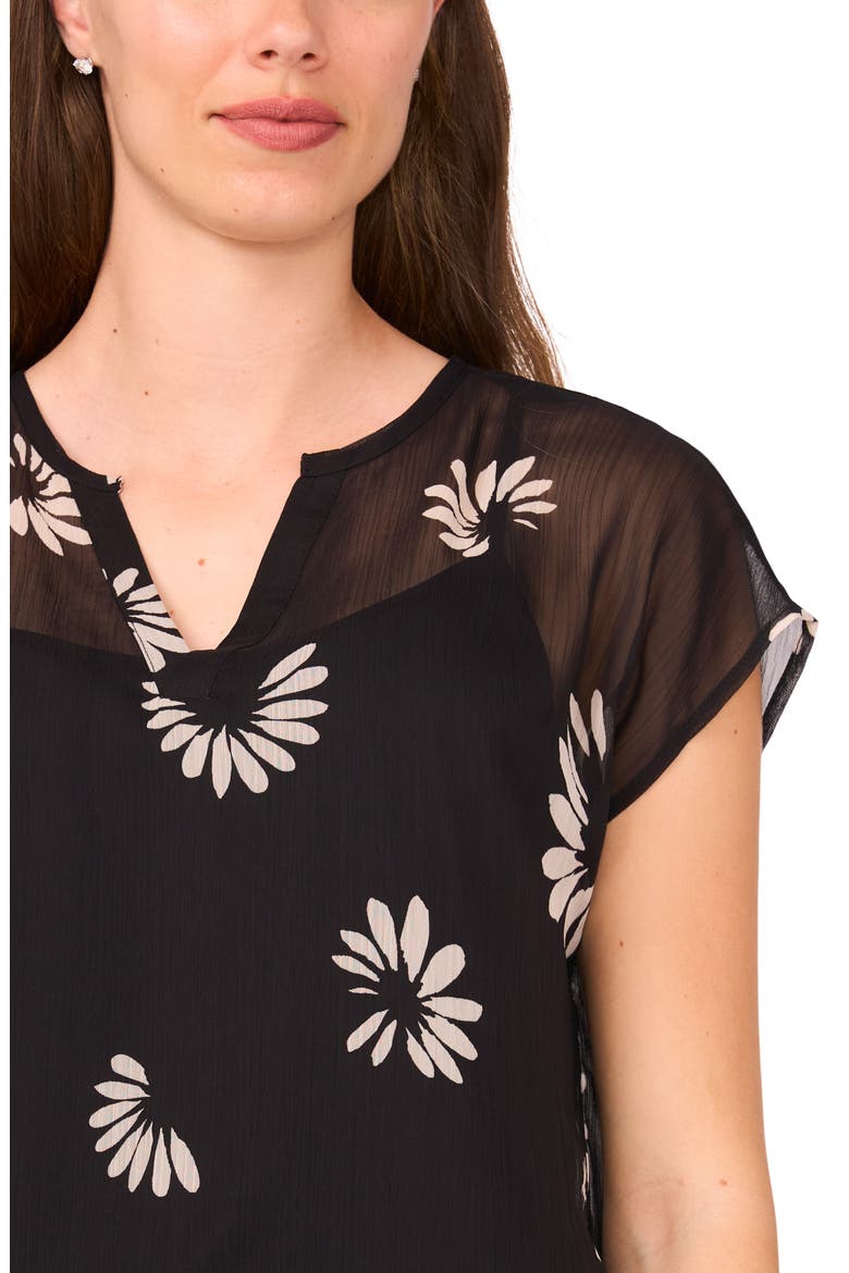 Daisy Petals Popover Top, Alternate, color, RICH BLACK