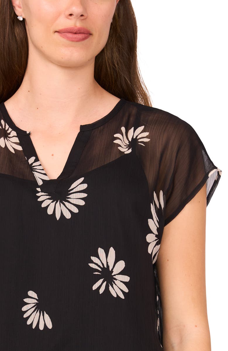 Halogen<sup>®</sup> Daisy Petals Popover Top, Alternate, color, Rich Black
