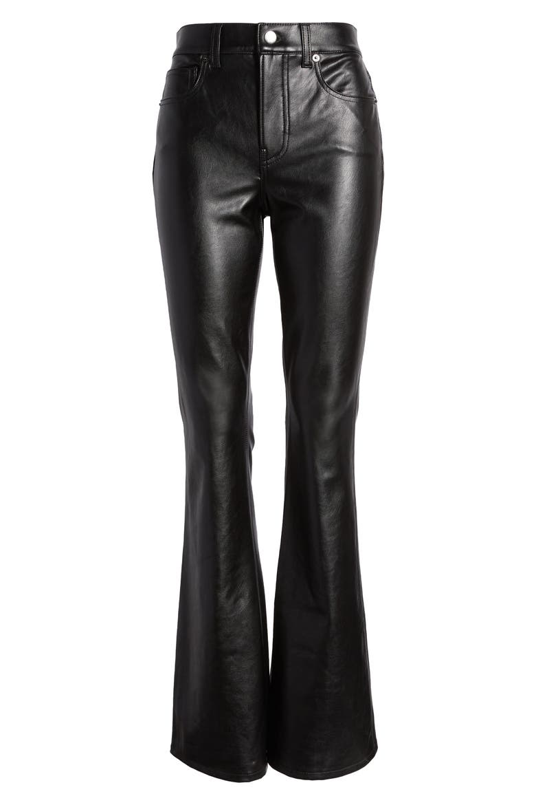 Beverly Coated High Waist Skinny Flare Jeans, Alternate, color, BLACK