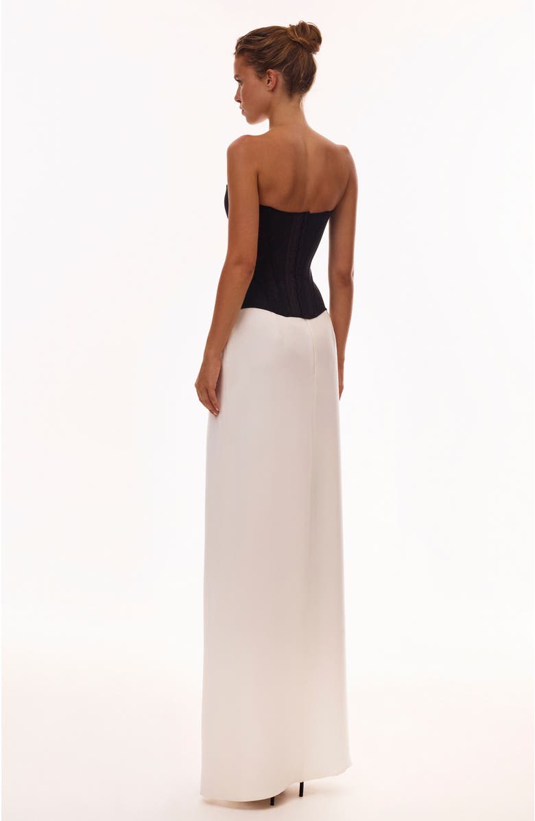 Milla Fitted Heart-Shaped Low-Waist Structured Corset in Black, Alternate, color, Black