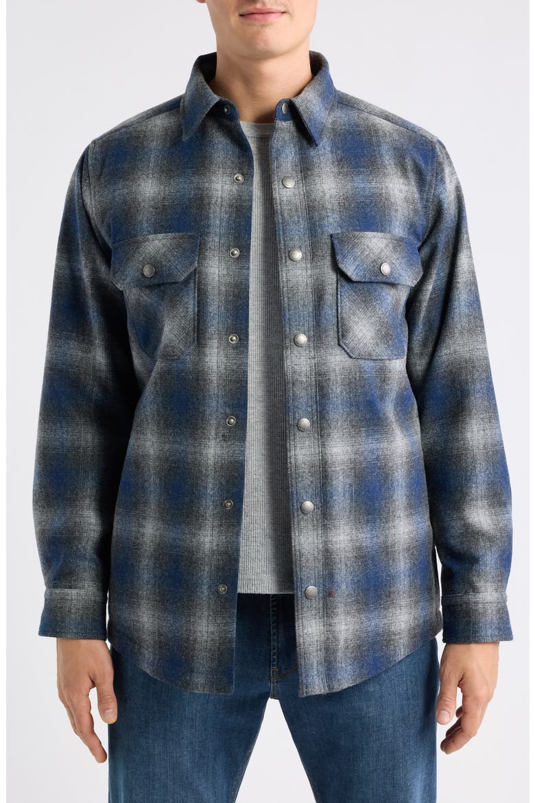 Quilted Umatilla Wool CPO Jacket, Main, color, CHARCOAL/ NAVY OMBRE