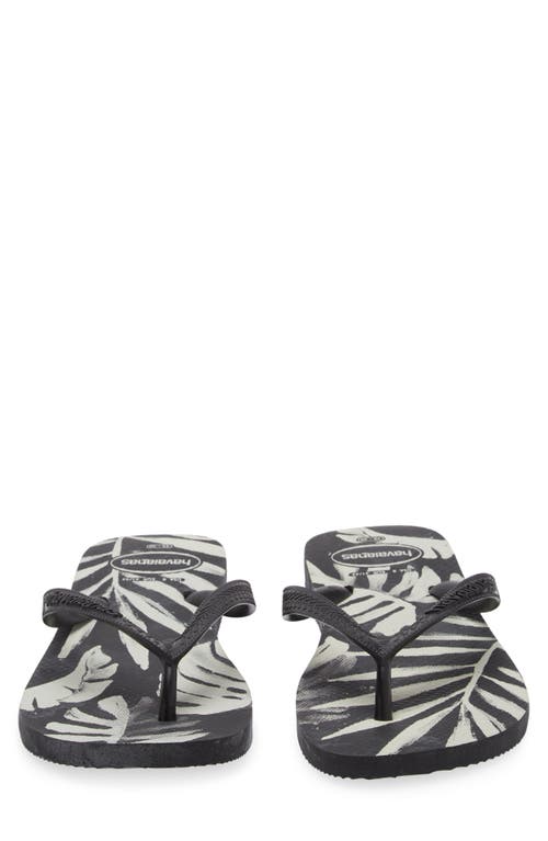 Havaianas Aloha Flip Flop In Black/black/black