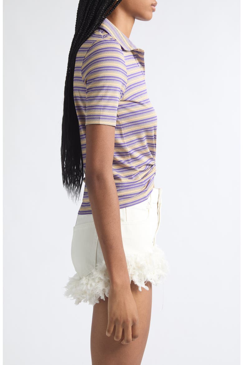 Pierced Stripe Polo, Alternate, color, STRIPES VIOLET / RED
