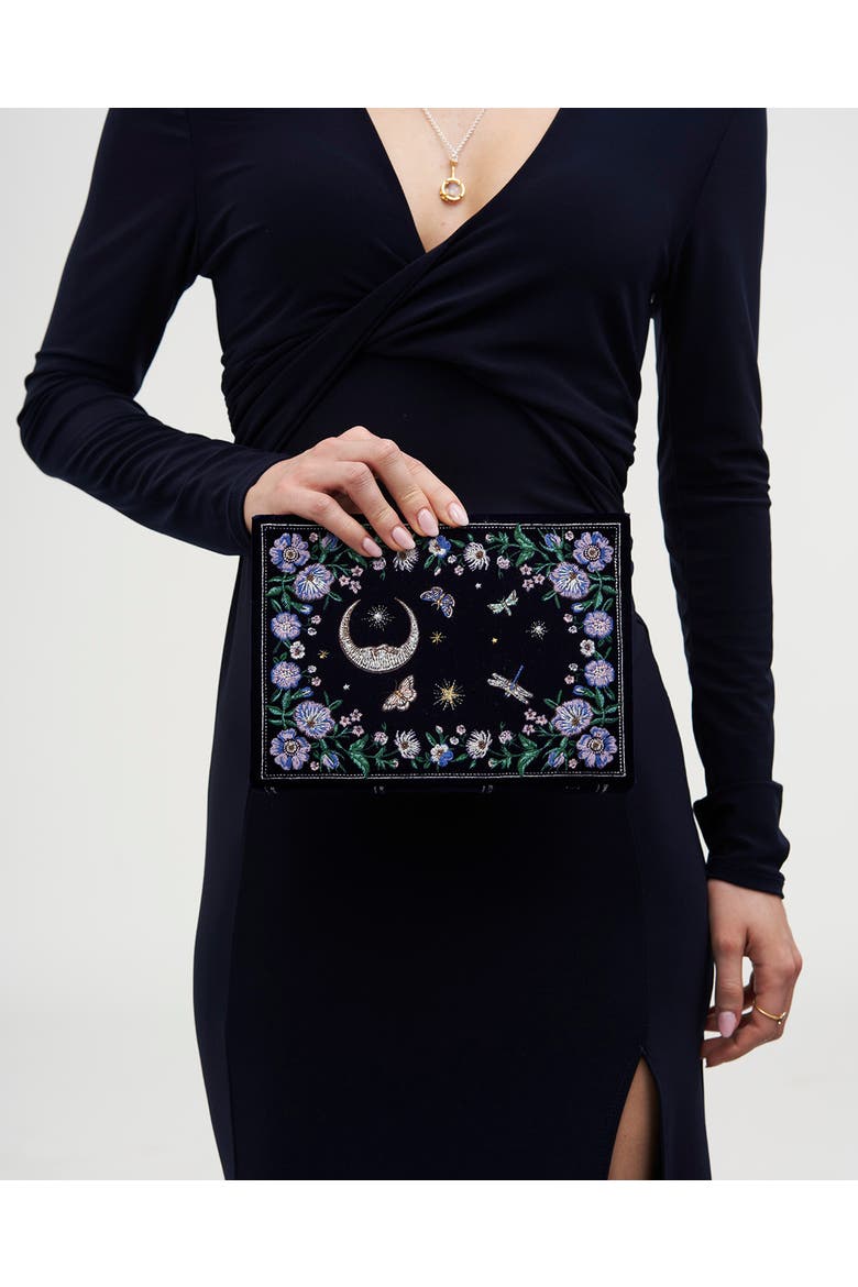 Marianne Midnight Garden Embroidered Book Box, Alternate, color, Navy