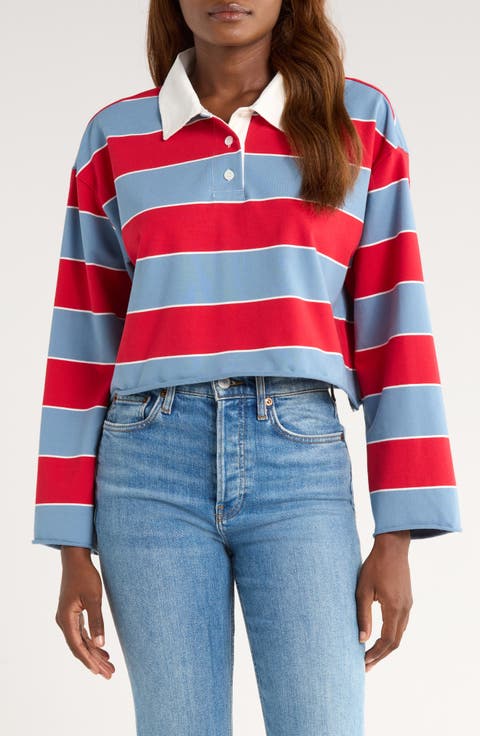 Crop Stretch Cotton Rugby Polo