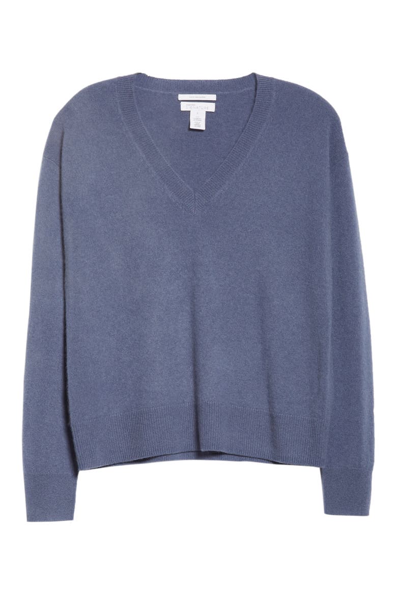 V-Neck Cashmere Pullover, Alternate, color, BLUE INDIGO