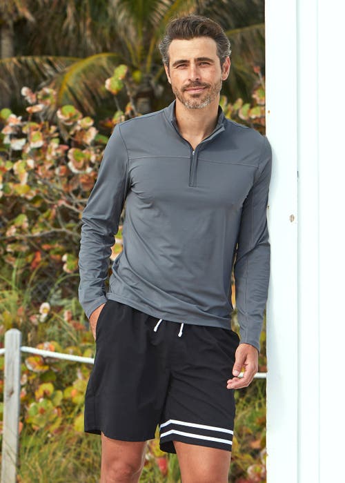 Shop Cabana Life Sport Zip Top In Grey