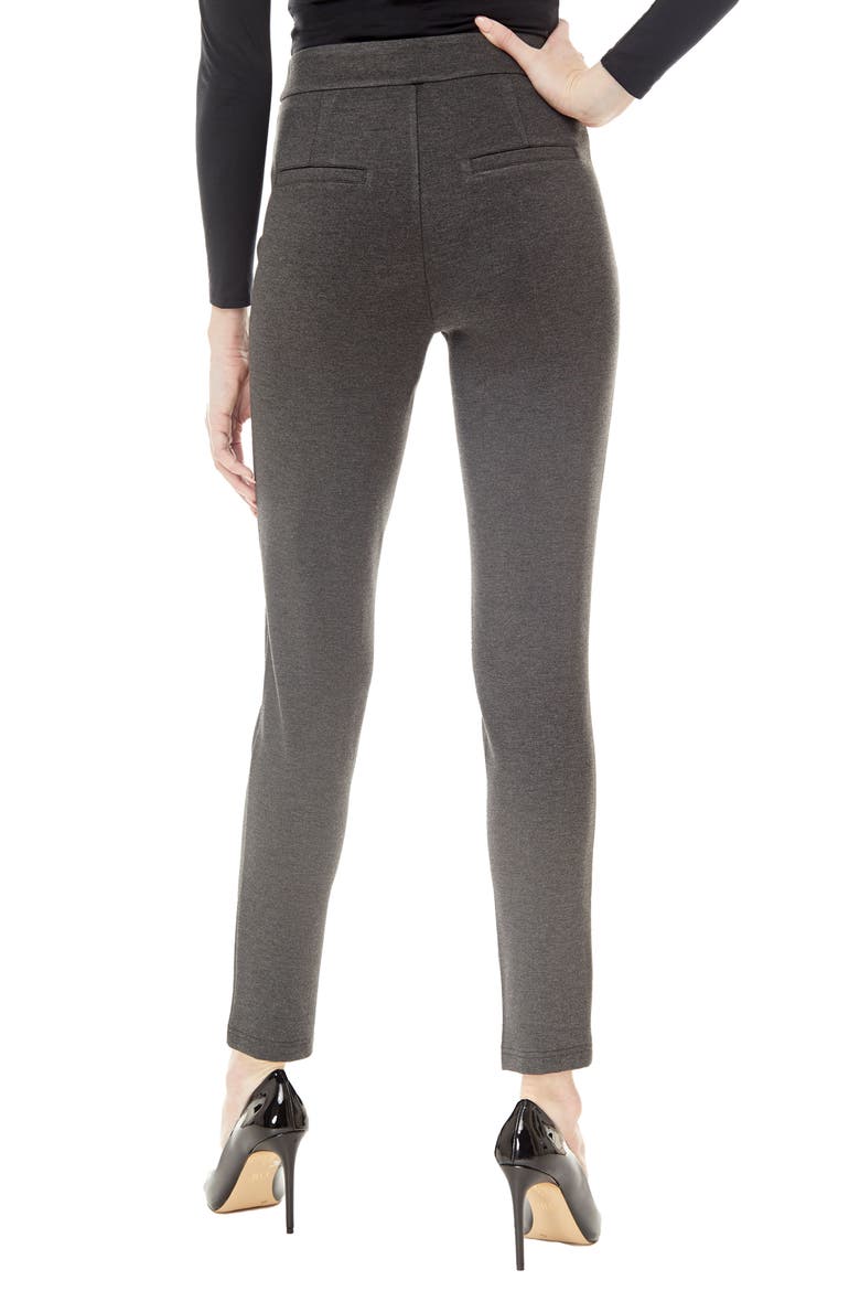Sharon Seamed Front Ponte Knit Pants, Alternate, color, CHARCOAL HEATHER