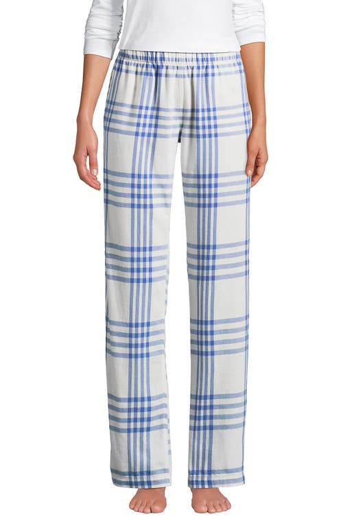 Lands' End Print Flannel Pajama Pants In Blue