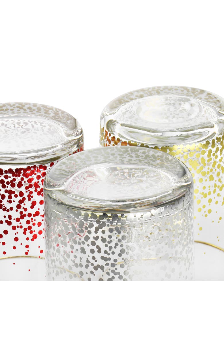 California Designs Audrey Hill 6 Piece 13.5oz Double Old Fashion Glass Set in Assorted Colors, Alternate, color, Assorted
